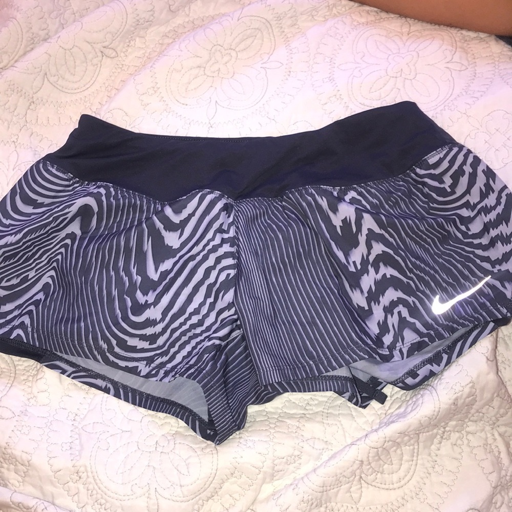 blue-grey and white nike shorts